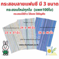 กระสอบพลาสติกลายแฟนซี กระสอบใส่ข้าว (แพค100ใบ)